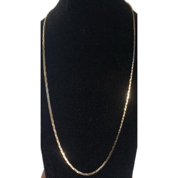 Women’s Snake Chain Gold Plated Necklace Retro Signed KOREA - Picture 2 of 6